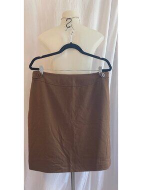 A LINE Brown Stretch A Line Mini Skirt
